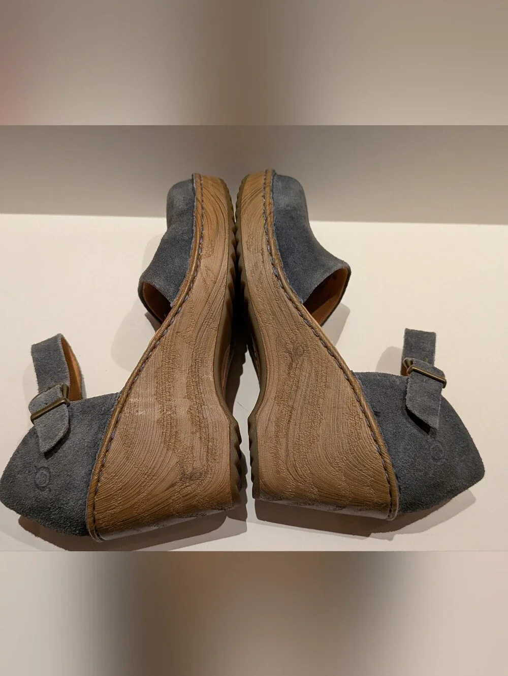 Born Women's Dusty Blue Suede Mary Jane 